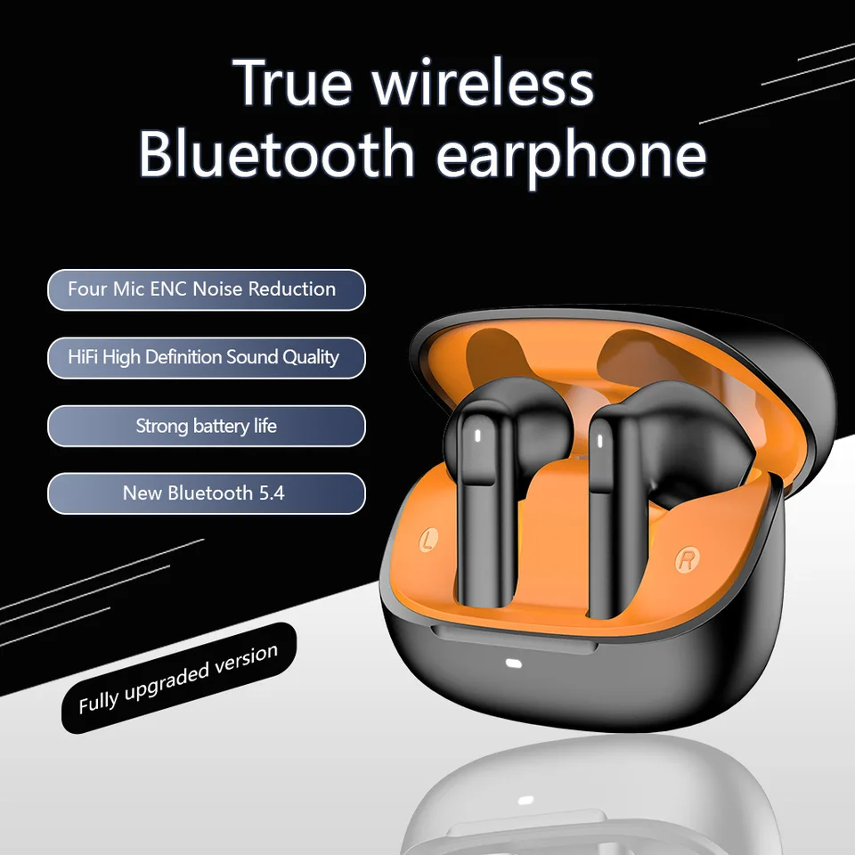 Siri Voice Assistant Support Four Mic ENC redukcia hluku Wireless Bluetooth slúchadlá Hifi HIFI HIFI VYSOKÉ ZVUKOVANIE ZVUKOVAŤ EARPOD