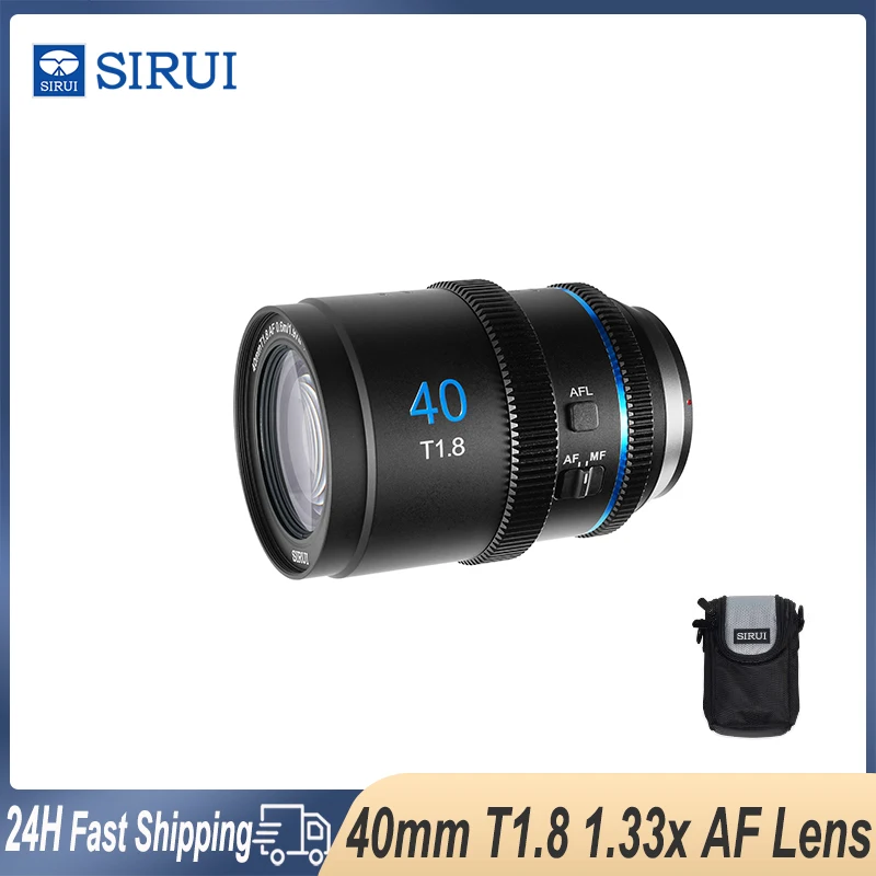 Sirui 40 mm T1.8 1,33x S35 Automatous Anamorfic šošovka modrá/neutrálna pre Sony E Nikon Z Fujifilm XF Marco 4/3 Mount Cine Camera objektív