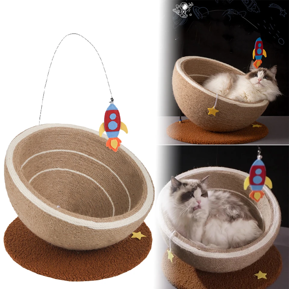 Sisal Cat Nest Oval Scratching Bowl Cat Bed pre vnútorné veľké mačiatko mačky