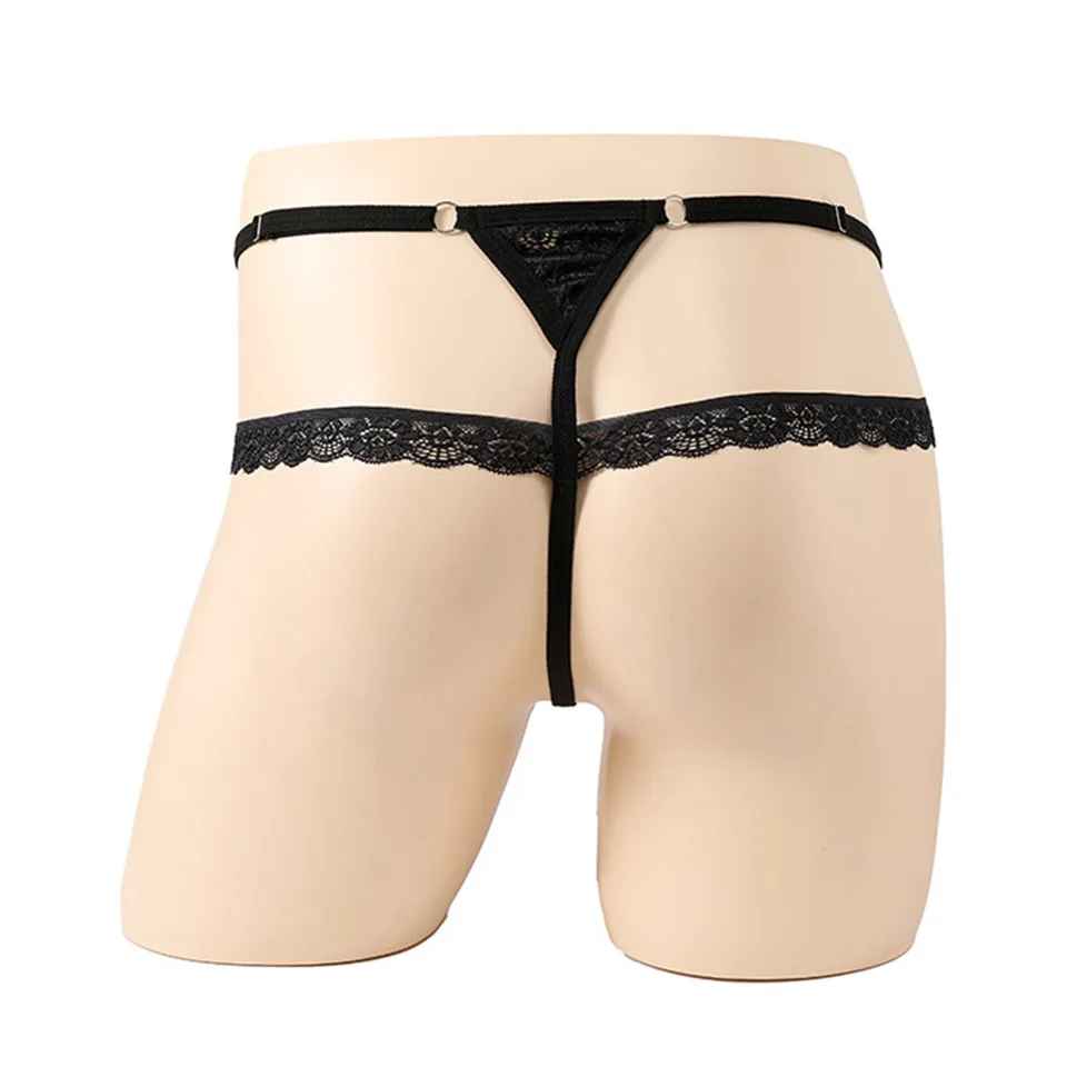 Sissy muži čipky Bugle Vrecko Režiséry s nízkym vzostupom g-string muž elastické stručné spodné prádlo erotické hombre mužské spodné prádlo danga nohavičky plávajúce