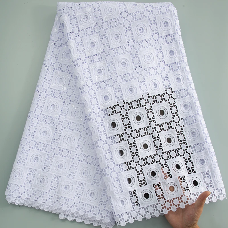 SJD čipka Nigérijský Guipure Lace Lace Lace 2024 Vysoko kvalitná africká vodná rozpustná čipka Lace Guipure Cord For Dámske šaty