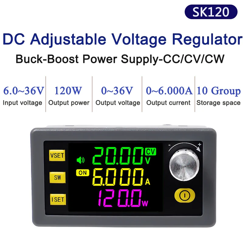 SK120 Numerické riadiace zdvíhacie napätie DC DC Regulátor napájacieho napájacieho napájacieho zdroja Konštantný prúd Solárne nabíjacie modul