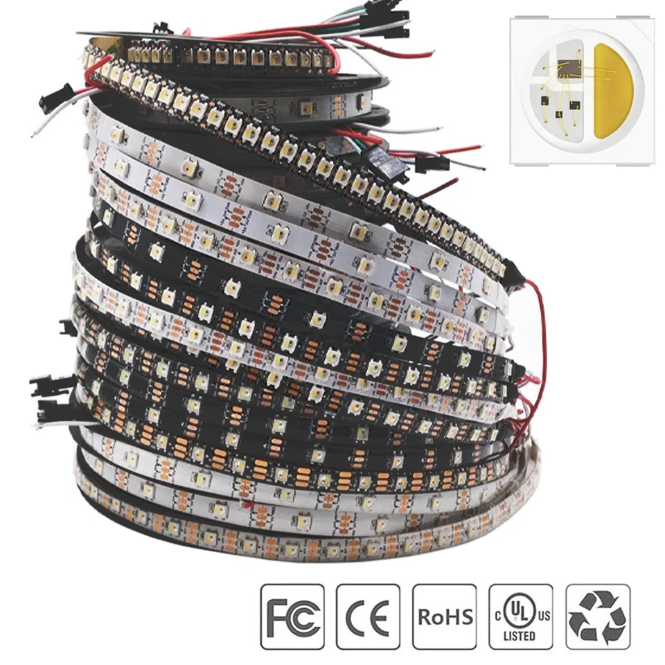 SK6812 LED pásové svetlá Podobné WS2812 4in1 Svetelná páska 30/10/164LEDS/M RGBCW/RGBNW/RGBWW SMART ARITTAL DREAM Soft Soft Soft Lamp DC5V