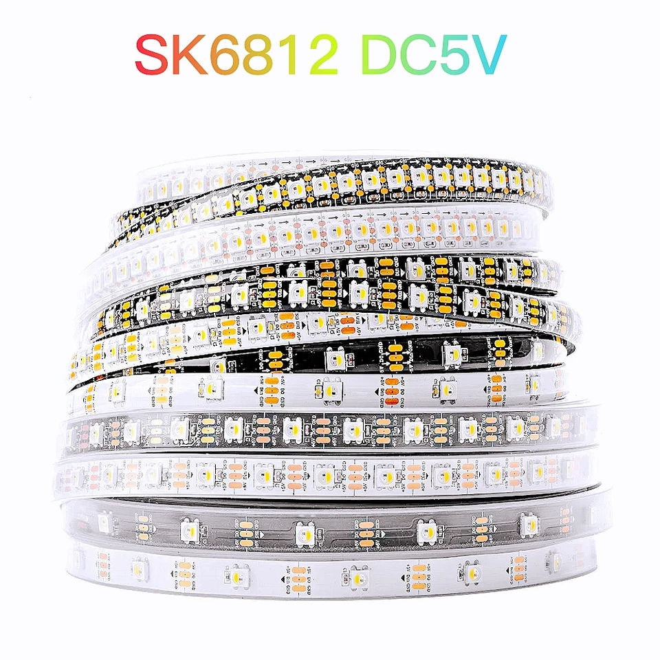 SK6812 RGBW LED SLIP LIGHT 5V 4in1 Podobné WS2812 1 2 3 4 5M 30 60 144 LED diódy Individuálne adresovateľné adresovateľné RGBWW LED svetlá IP30 65 67