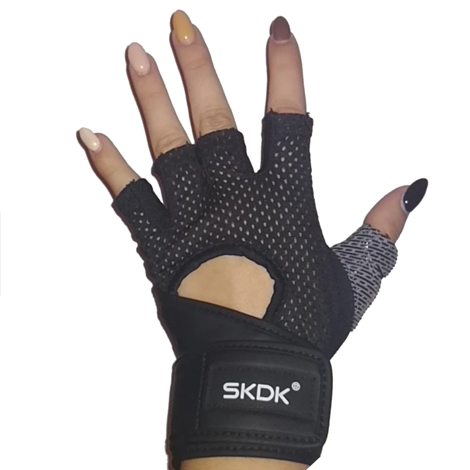 Skdk Priedušná fitness gym ručiaky s podporami zápästia Wearch Wearch Living CrossFit Training Cycling Rukavice nekĺzajú 1pair