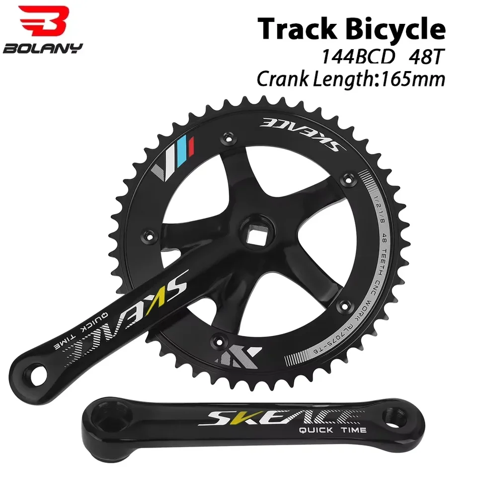 SKEACE 48T CRANKSET 165 mm 144bcd 7075 Hliníková zliatina Kľuka s pevnými doskami s jedným rýchlostným bicyklom Track