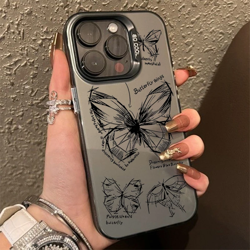 Skicové linky Butterfly puzdro pre Samsung Galaxy S24 S23 S22 S21 Ultra plus S20 Fe A14 A34 A13 A23 A33 A52 SOCKOPPORPPROUT SUBPORP AURPOUT