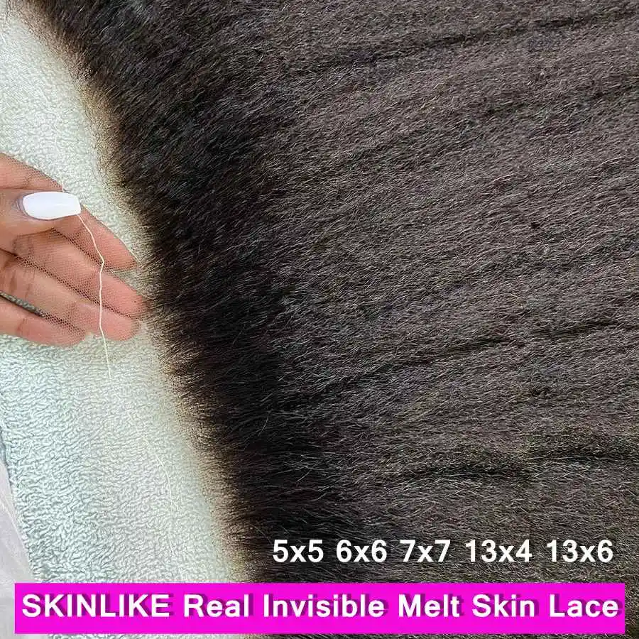 Skin ako výstredný rovný 13x6 HD čipka čelnej roztavenej pokožky vopred neviditeľné HD čipky 5x5 6x6 HD LACE Uzatvorené iba ľudské vlasy