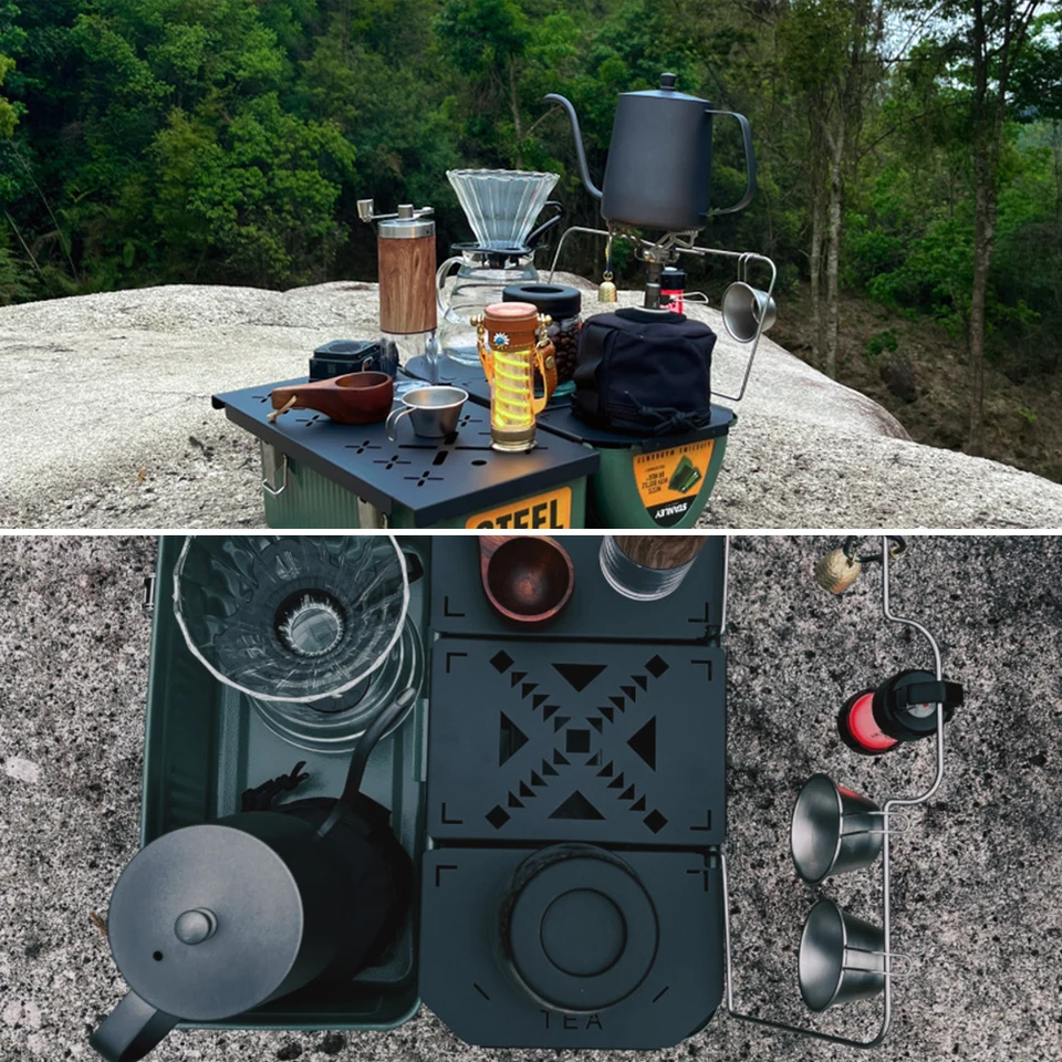 Skladacia doska tanier s ťažkými mini poličkami hliníková zliatina pre Stanley Lunch Box 9.4L Camping Gear