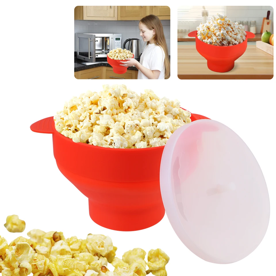 Skladacia miska na skladacie výrobky Popcorn s miskou s rukoväť