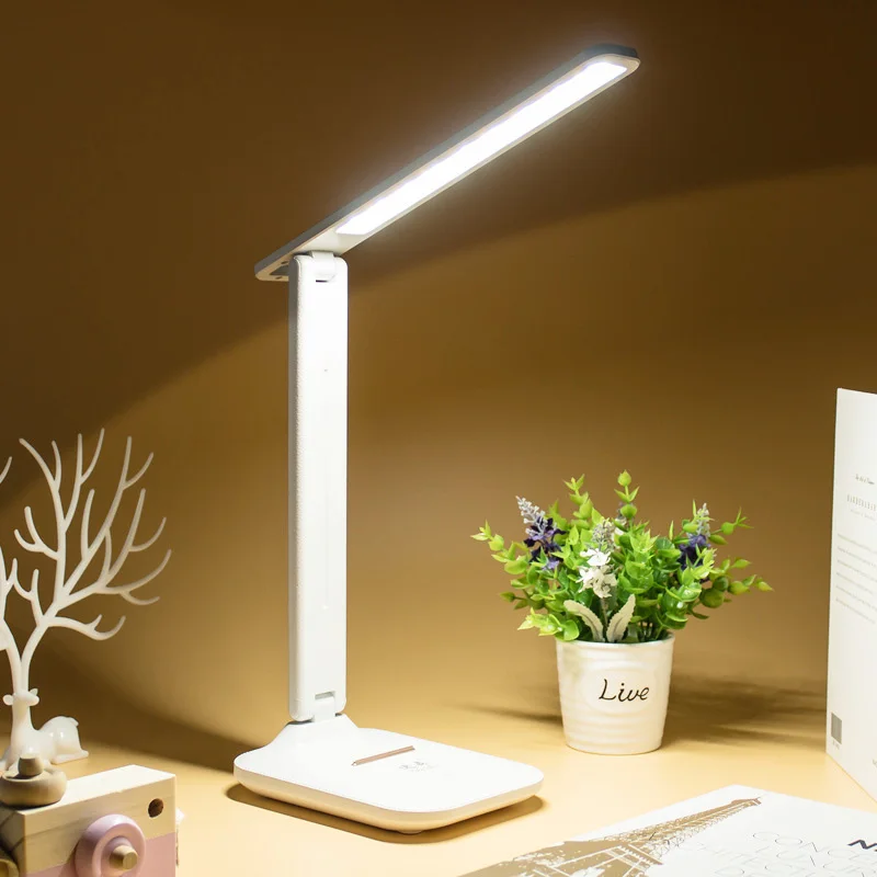 Skladacia stolová lampa čítanie svetla Learning Písacia lampa 3-stupňový jas teplého svetla Ochrana očí USB nabíjateľná 6000 mAh