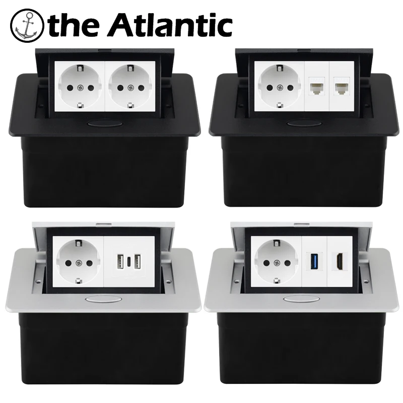 Skladacia zásuvka v doske elektrických zásuviek USB Typ C Vstavaná zásuvka na stole horná zásuvka 220V Kórea