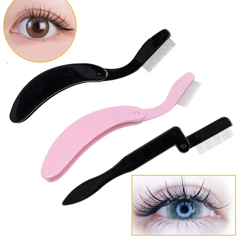 Skladacie mini obočie riasy hrebeň s kovovými zubami oddeľovač riasenka kefka Kurl predlžovanie riasy kozmetický make -up riascara
