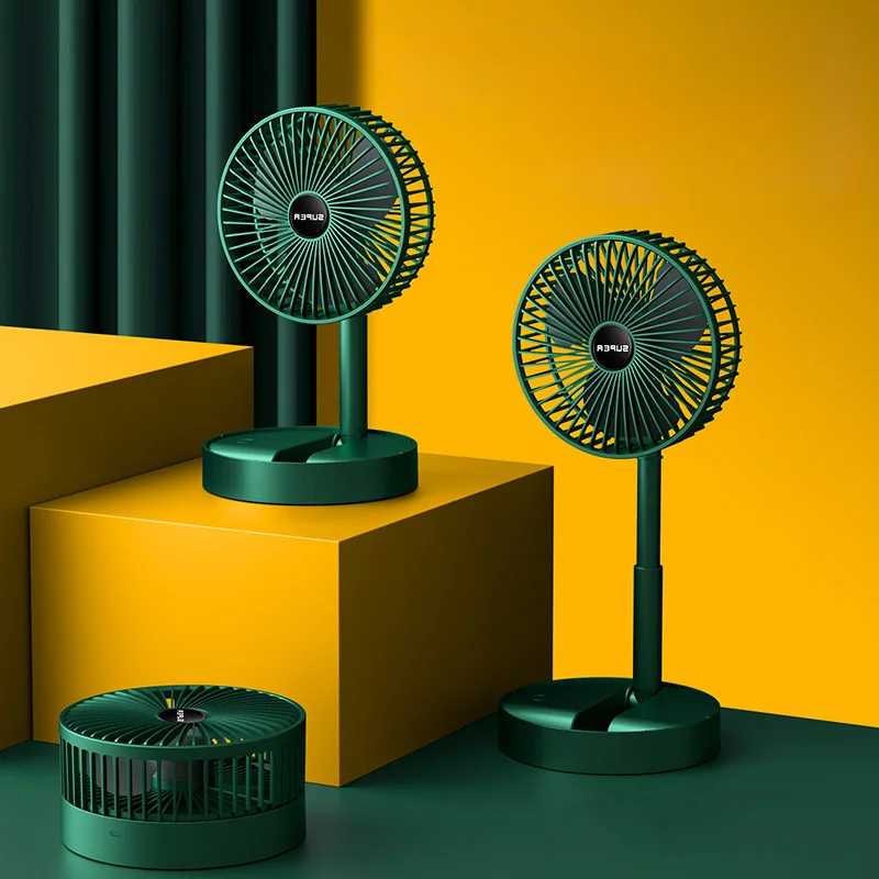 Skladacie teleskopické podlahové stojace ventilátor Elektrický ventilátor USB Ventilátor Výkonný bezdrôtový fanúšik domácej kancelárie Cooka