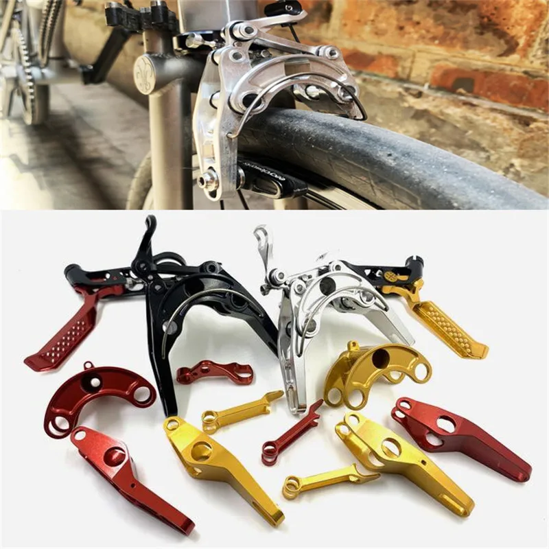 Skladací bicykel 1 pár ultra-lightovej brzdovej páky + predná a zadná brzda C strmeňa pre bromptonový bicykel a anemos