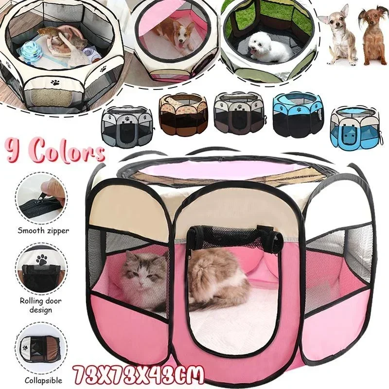 Skladací domáci maznáčik Pet klietka Dog dom Octagonálna klietka pre mačkový stan Štenota