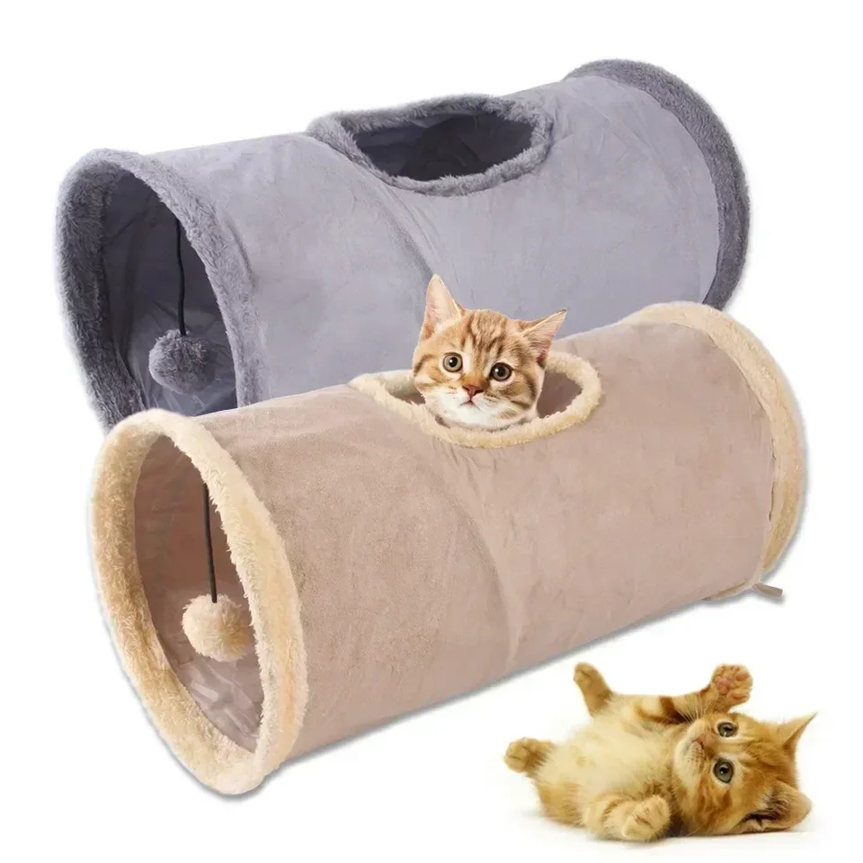 Skladací mačkový tunel Suede tkanina šteniatka Rabbit Play Chase Hide Tunnel trubica v interiéri na cvičenie hračiek skrývacie hračky pre domáce zvieratá