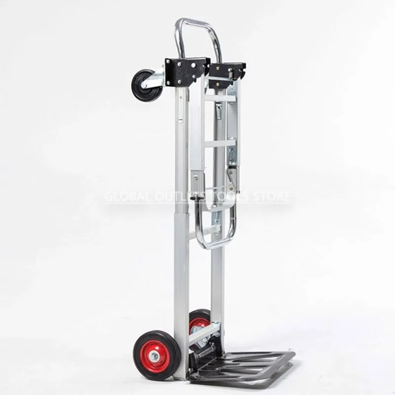 Skladací ručný batožinový košík 200 kg 400 kg Nákupný príves Expresný logistika Handcart Všetky hliníkové ploché doskové manipulácia s nákladným vozíkom