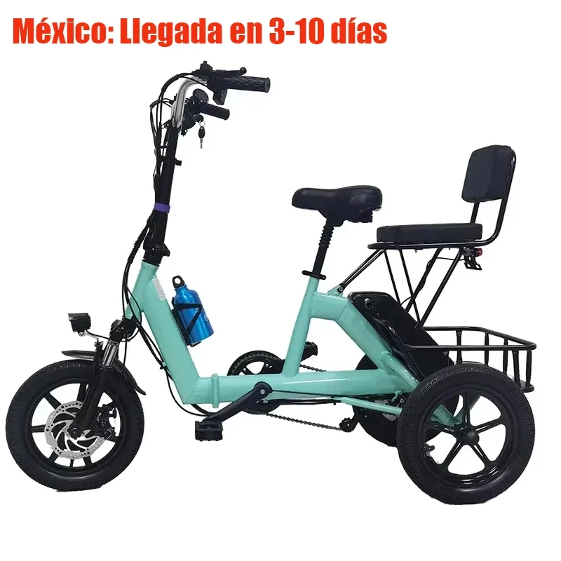 Skladanie 14-palcovej elektrickej trojkolky pre senior 350 W 48v10,4 a trojkolesové elektrické bicykle Dospelý 2 košík Malý pedál Ebike