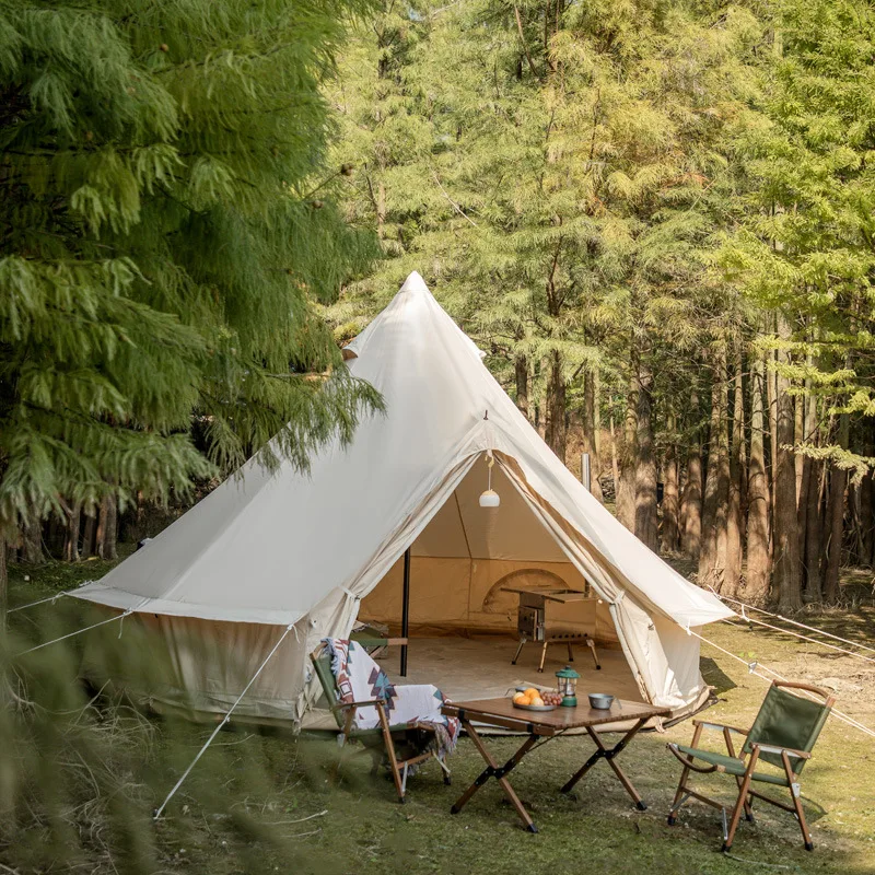 Skladateľný glamping jurt stan pre rodinu, vonkajšie kempingy, luxusné stany, super veľké, štyri sezóny, 12 osôb