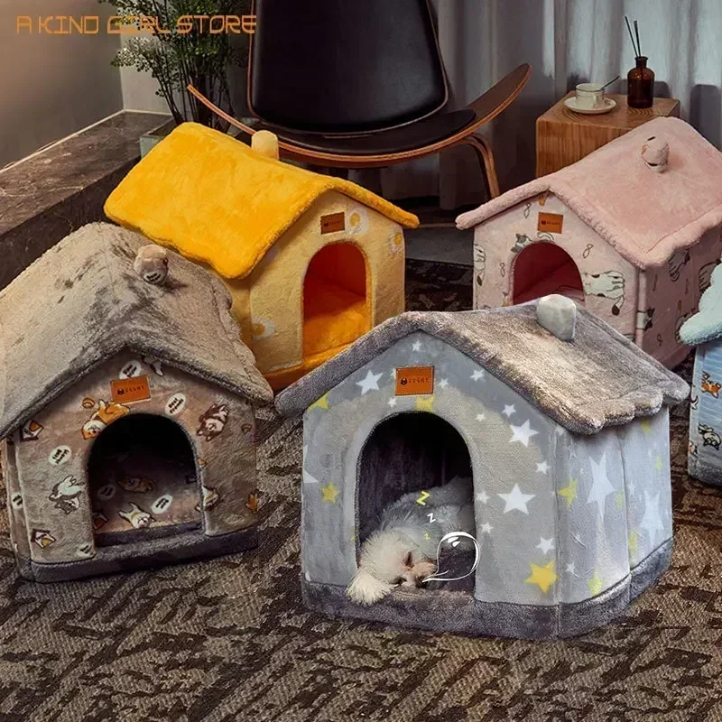 Skladateľný psí dom mačička posteľ zimný ps