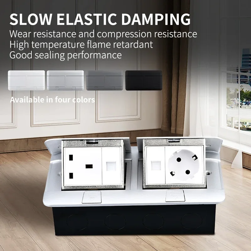 Skladba stolovej plochy stolov s nabíjaním USB nabíjanie pomaly vyskakovacia elektrická zásuvka pre zasúvaciu miestnosť 2 3 EU Socket 120x220MM