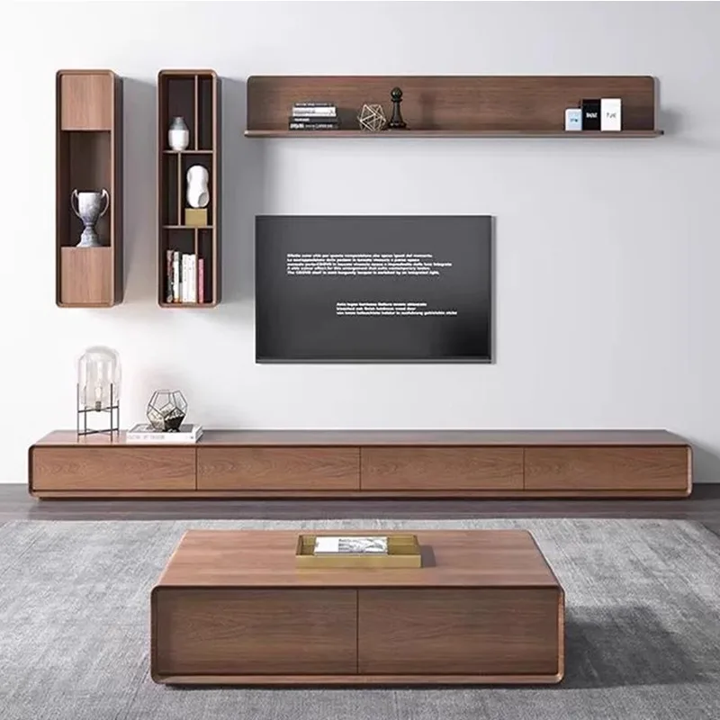 Skladovacia skrinka na drevené televízie Skladba s Mount Salon TV stojany Obývacia izba SCREE MUEBLES PARA EL HOGAR Moderný nábytok v polovici storočia