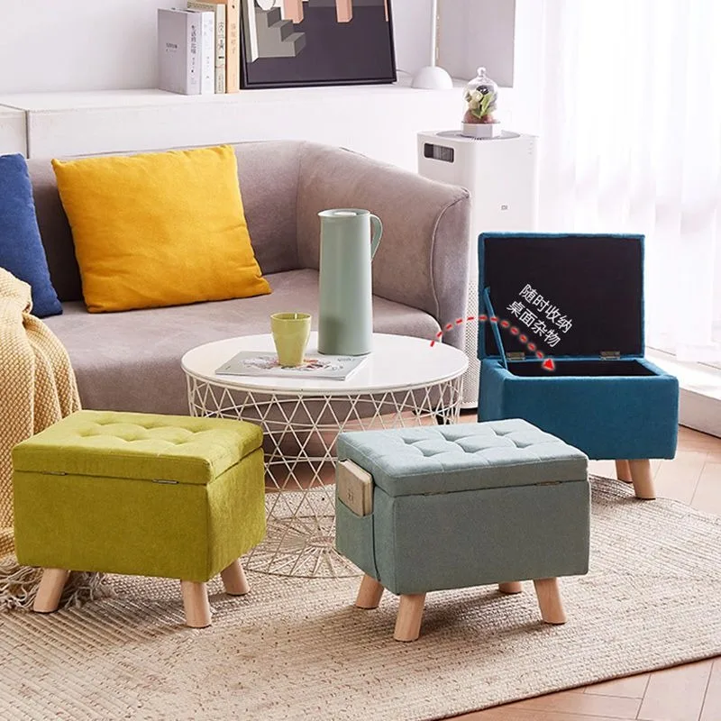 Skladovacie stoličky Domáce kreatívne látky Footrest stolička Obývacia izba pohovka stolička meniaca stolička Ottomans Storage lavica Nordic