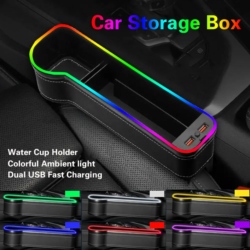 Skladovací box automobilu Nový RGB s USB Smart Rýchle nabíjanie autosedačiek SEAL SACH SHIVA Storage Box nabíjačka Univerzálny model