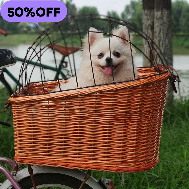 Skladovanie koša na bicykel Pet Storage so železným krytom psom a mačkovým košom bicykel zadný tkaný košík na bicykle Bike 브롬톤 핸들바