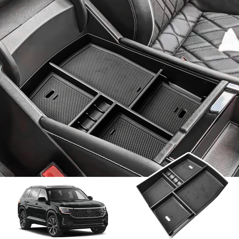 Skladovanie lakťovej skrinky pre autá pre Volkswagen Atlas/Cross Sport 2024 Center Console Tray Car Box Accessories Center Organizátor konzoly