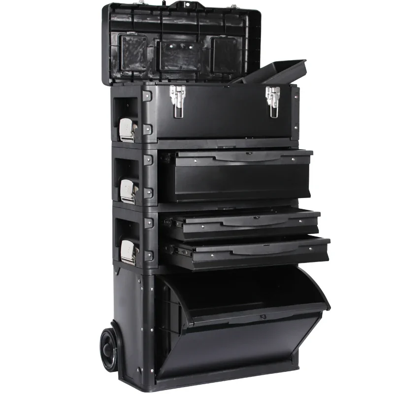 Skladovanie nástrojov na údržbu automobilu Multifunkčný vozík s nástrojmi Troj-v-jednom hardvérovom boxe Workshop Workshop Tool Trolley