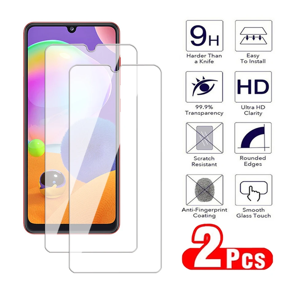 Sklenená obrazovka 2ks pre Samsung Galaxy A31 A32 A33 A34 A35 A21 A22 A23 A24 A25 4G5G Protector pre Temiace sklenený film Samsung A21S