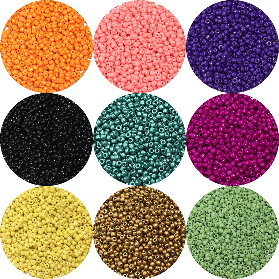 Sklenené korálky s rozlohou 1 000 pcs Ryžové guľôčky okrúhle vestovné korálky pre šperky výrobné náramky na náramok