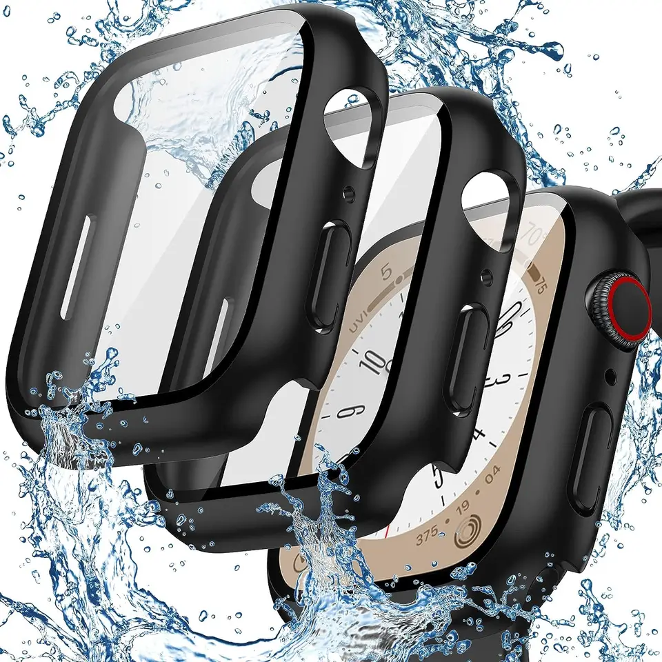 Sklenené+kryt pre puzdro na hodinky Apple 45 mm 41 mm 44 mm 40 mm 42 mm 38 mm príslušenstva Platená obrazovka Protector Iwatch Series 6 5 3 SE 7 8 9