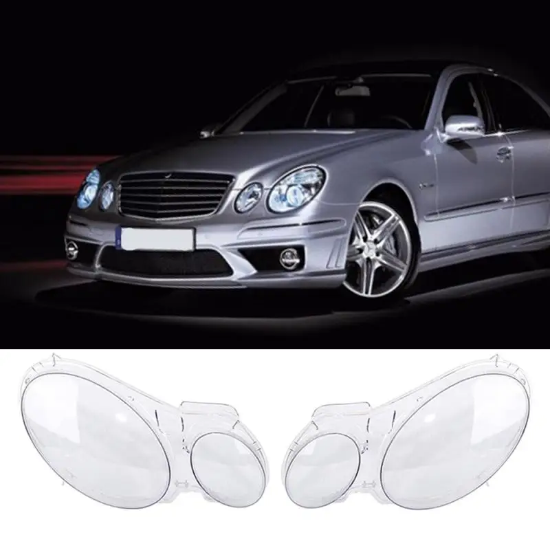 Sklenený kryt objektívu predného svetlometového objektu pre Mercedes pre benzálnu triedu W211 E240 E200 E350 E280 E300 2002-2008 Cover svetlometov