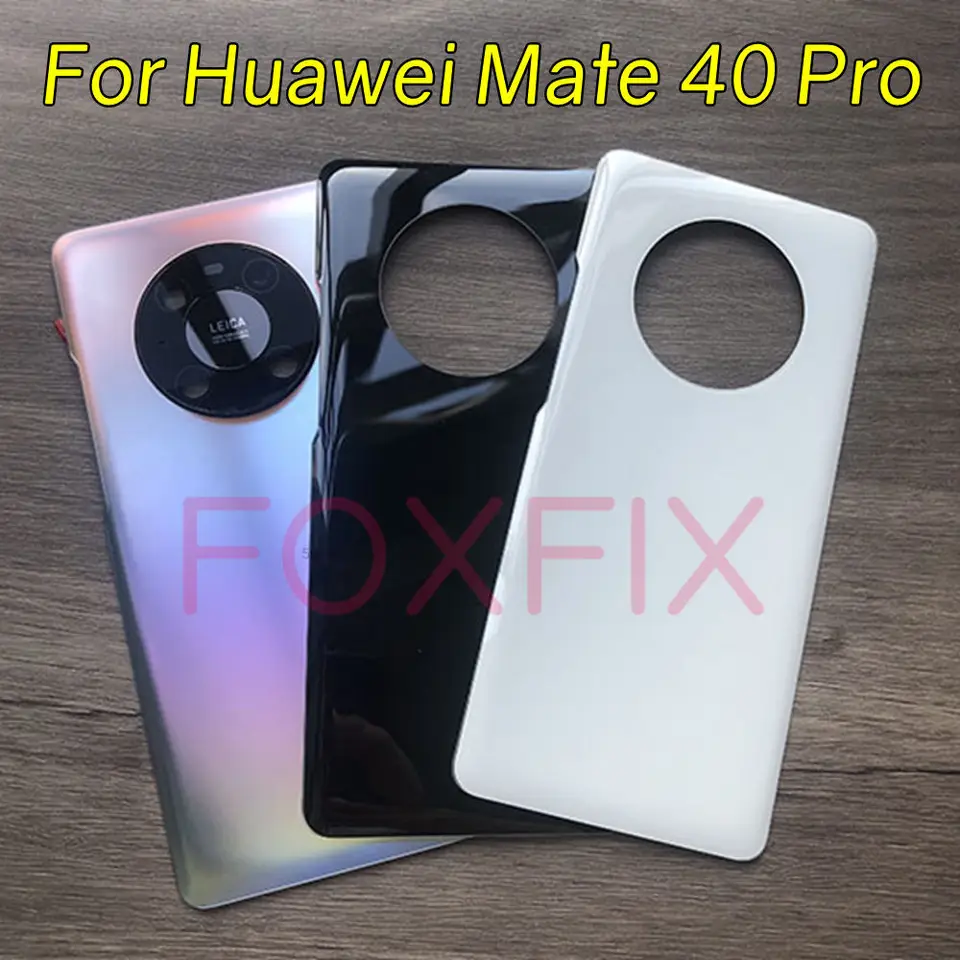 Sklenený zadný kryt pre Huawei Mate 40 Pro Battery Dvere Panel Zadný puzdro Puzdro
