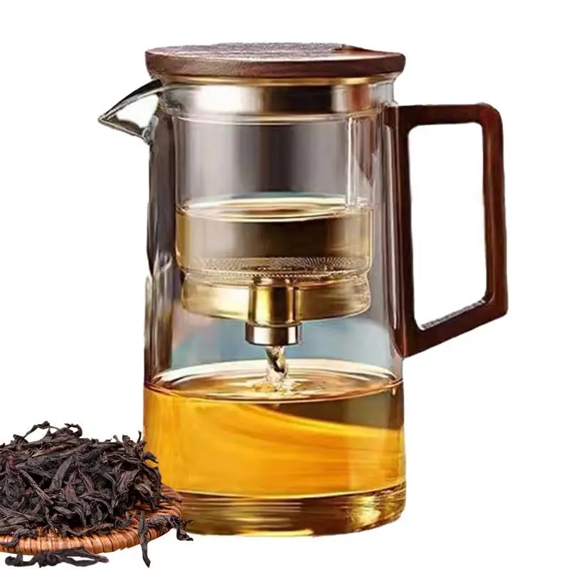 Sklenený čajový kanál 500 ml/750 ml sklenená voda Separácia Čajový hrniec s ergonomickým čajom s drevenou kľučkou umývačky riadu