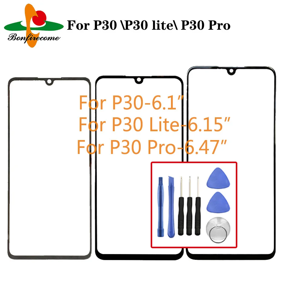 Sklo dotykovej obrazovky pre Huawei P30 \ P30 LITE \ P30 Pro LCD DIZORE PARLE PARLE PREDNÉHO VONKA ŠOLU NÁKLADU NÁKLADU