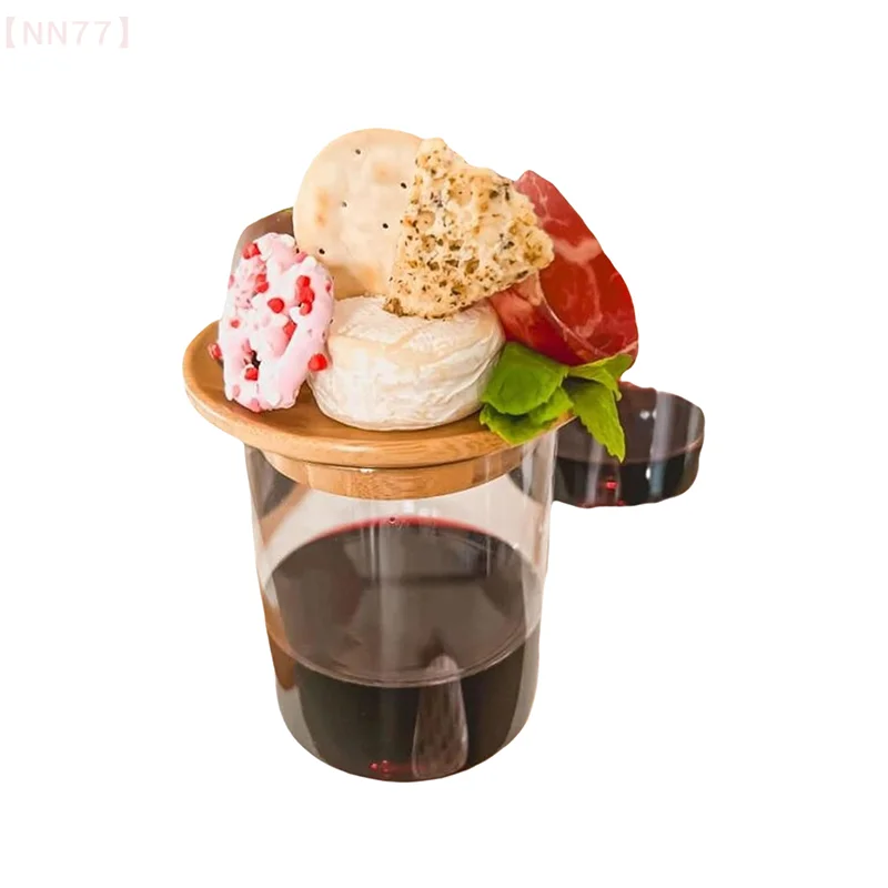 Sklo na víno charcuterie topper na víno so skleneným karkutátorom bambusové víno Glas Topper Coasters Round Wine Glass Party Dodávka