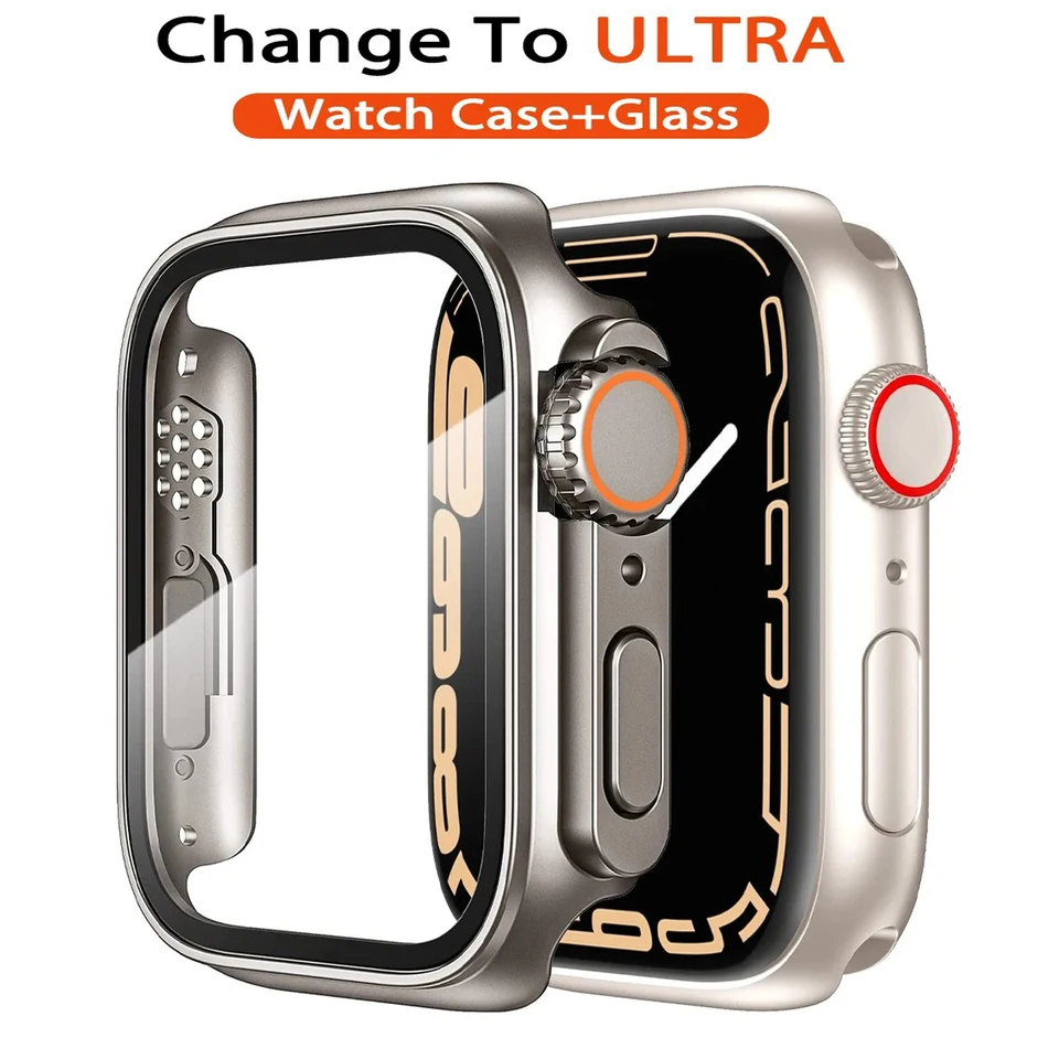 Sklo+puzdro pre Apple Watch 46 mm 44 mm 45 mm 41 mm 40 mm 38 mm 42 mm chránič obrazovky Zmena Ultra Bumper Iwatch Series 10 9 8 7 SE 6 5