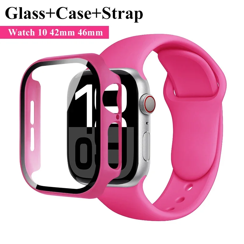 Sklo+puzdro+remienok pre Apple Watch 10 42 mm 46 mm matný hardový nárazník s nárazníkmi pre chránenie Puzdra Iwatch Series 10 42/46 mm Príslušenstvo