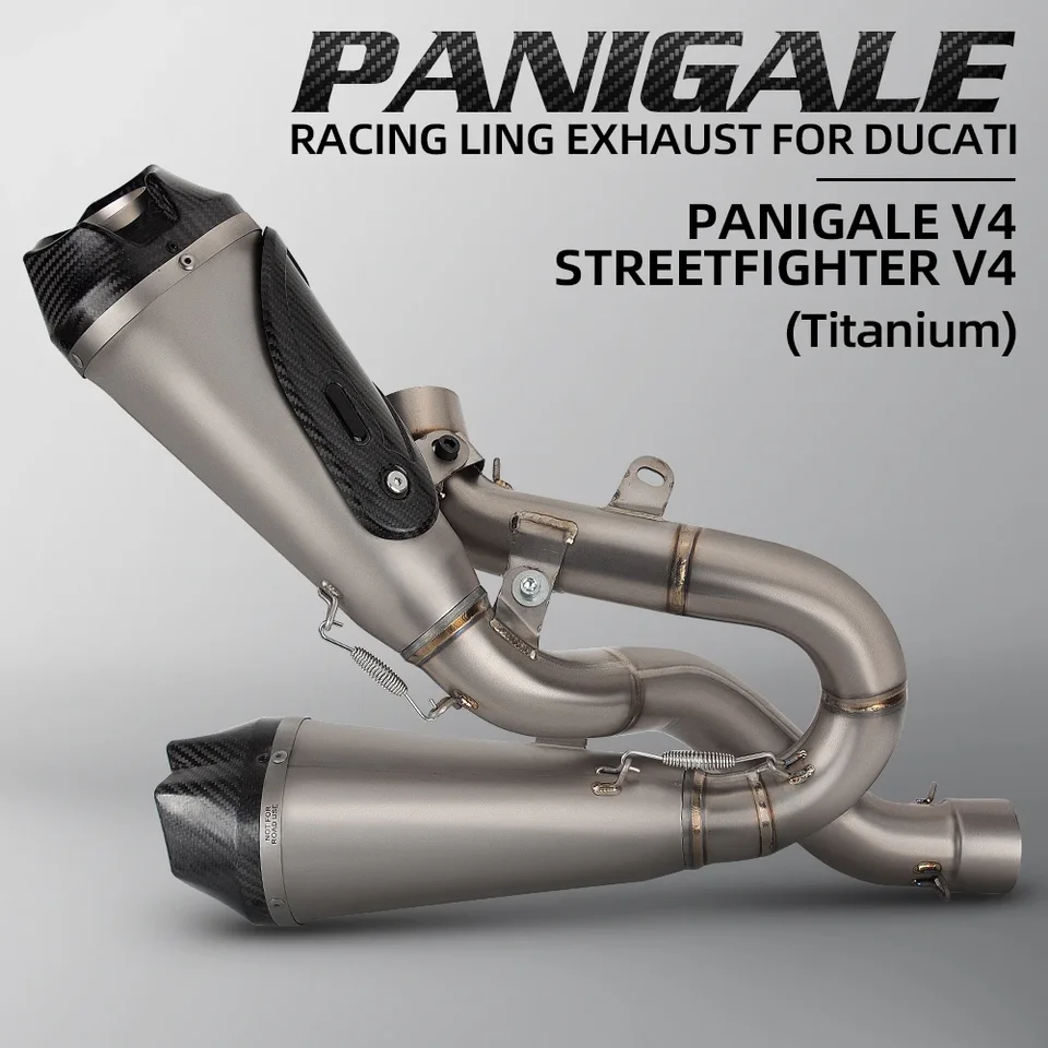 Sklz pre Ducati Panigale Streetfighter V4 Motocykel výfukový únik upravený titánium zliatiny stredný chvost potrubie Dva tlmič tlmiča