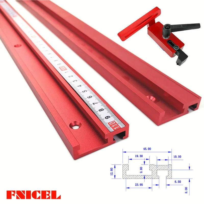 Sklzný hliníkový zliatinový t-stopky Model 45 T slot a štandardná pokosová stopa Stop Woodworking Tool pre stolík Workbench Router