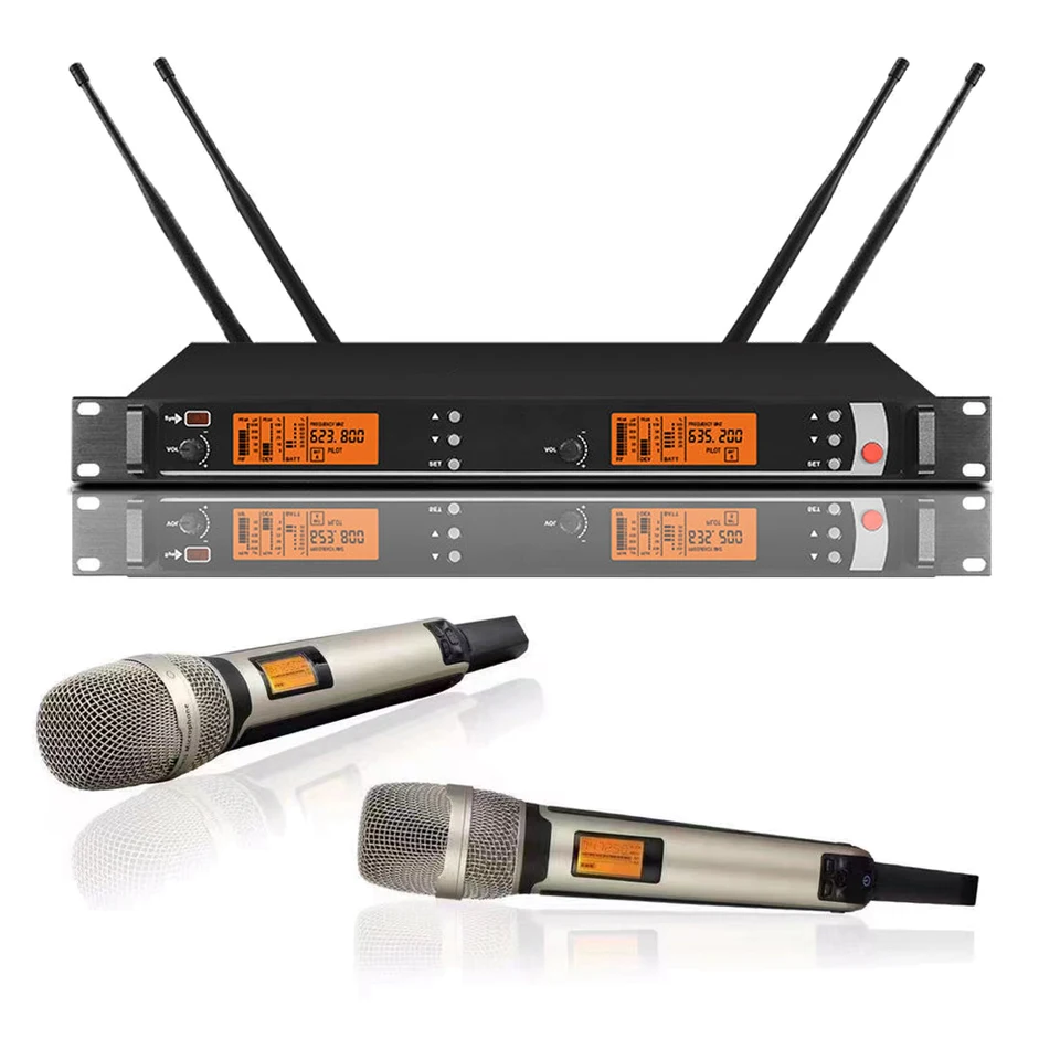 SKM9000 Vysokoúčinný 2-kanálový digitálny vreckový bezdrôtový mikrofón Systém Super kardioidná dynamická EM5000 DJ Stage Karaoke