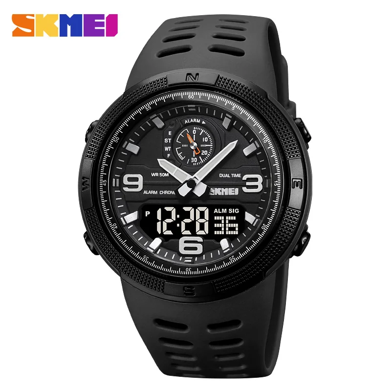 Skmei 1655 Outdoor Sports Men's Electronic Watch Dual Display Multi Funkčné vodotesné hodinky prieskumu študentov
