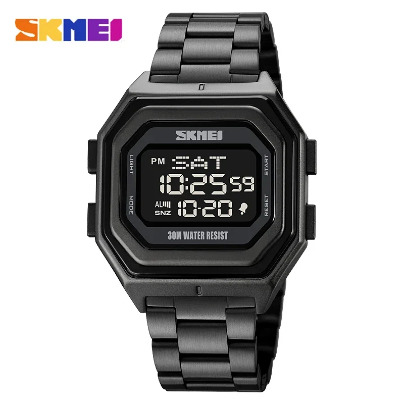 Skmei 1875 Digital Quartz Watches Men LED displej vodotesných pánskych hodiniek módny elektronický kalendár zápästie reloj maskulino
