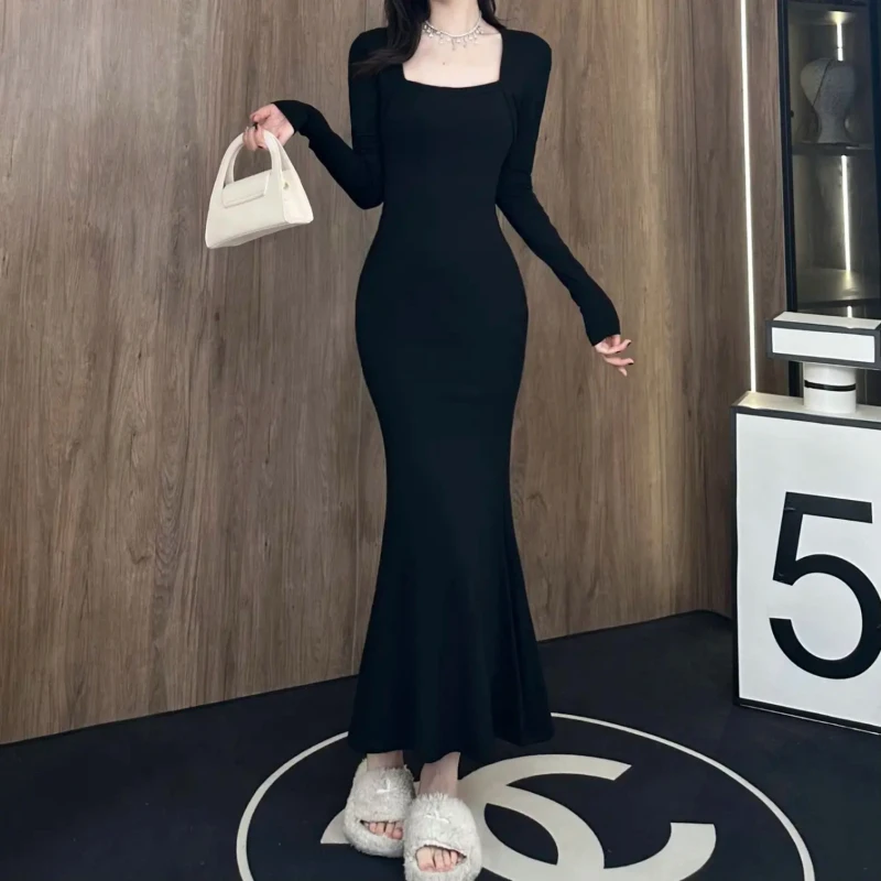 Skoré jar Kráľovská sestra štýl Hot Girl Square Chrck Dress Dámska pevná štíhla nevlastná sukňa zakrytá zadok rybárska sukňa