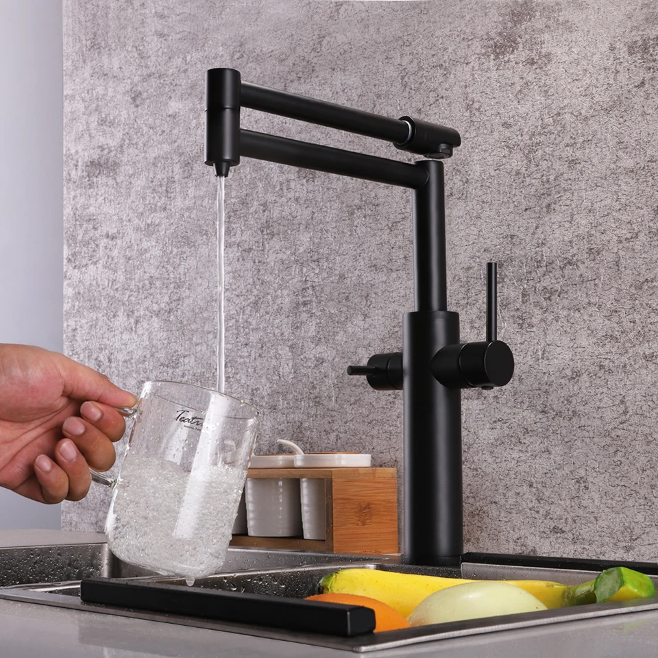 Skowll Kitchen Faucet Duálna rukoväť pitná voda filter Dot Mosadz Plussel Plásk
