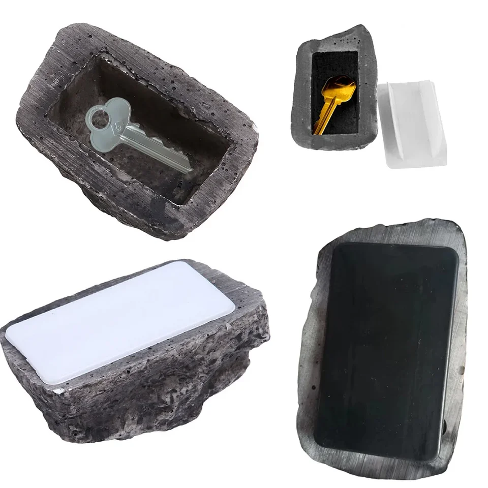 Skryt-a-Spare-key falošná rocková vonkajšia záhradná kľúčová krabica Hodovka skryť kľúče v kamennej bezpečnostnej úložnej skrinke pre vonkajšiu záhradu alebo dvor